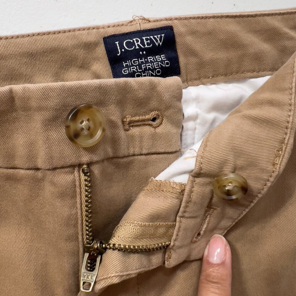 J.Crew High-Rise Girlfriend Chino Pants Khaki Tan Size 4 - Picture 10 of 13